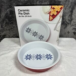 New Macy's The Cellar Holiday Stoneware 9" Pie Dish 4
